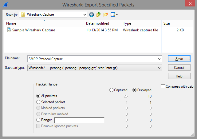 Wireshark export as screenshot